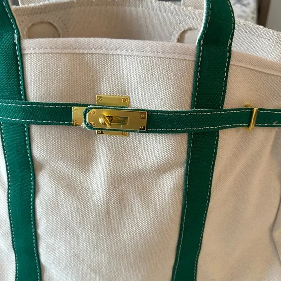 Boat Kin Canvas Bag New Tape Still On Feet Green Straps - Picture 3 of 9